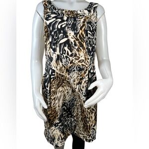 joei & i womens dress size 6 animal print sleeveless, pre-owned.